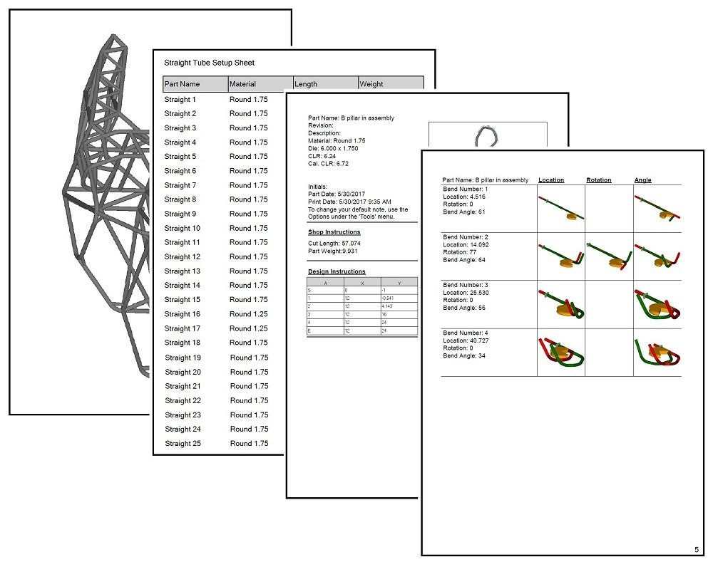 Tube Bending Instructions Chart