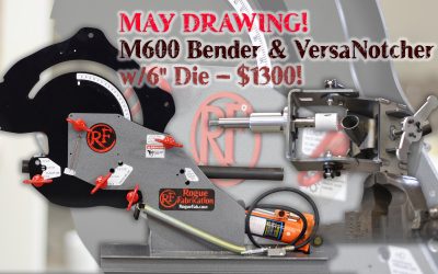 May 2019 Drawing – $1300 package with M600 bender, 6″ CLR die, and VersaNotcher