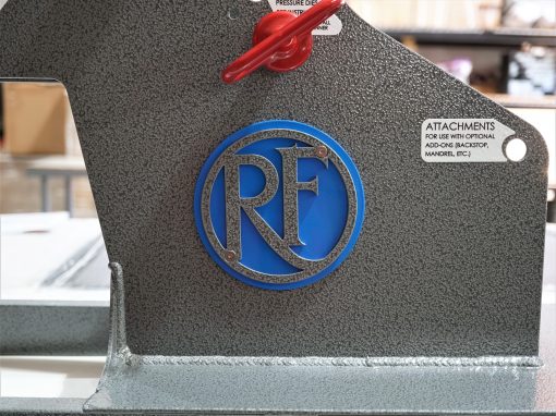 Hammered Grey Logo, Cobalt Blue Round Backer