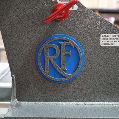 Hammered Grey Logo, Cobalt Blue Round Backer