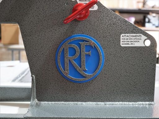 Hammered Grey Logo, Cobalt Blue Round Backer