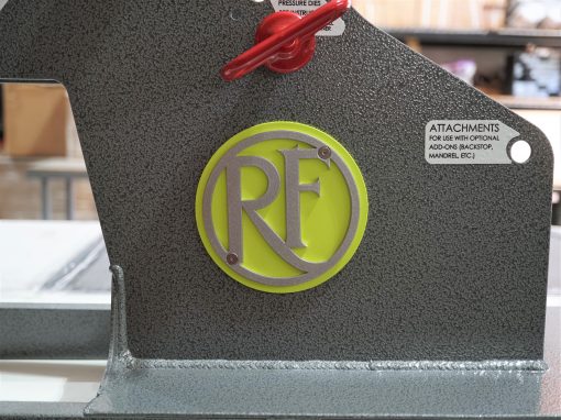 Silver Logo, Safety Green Round Backer
